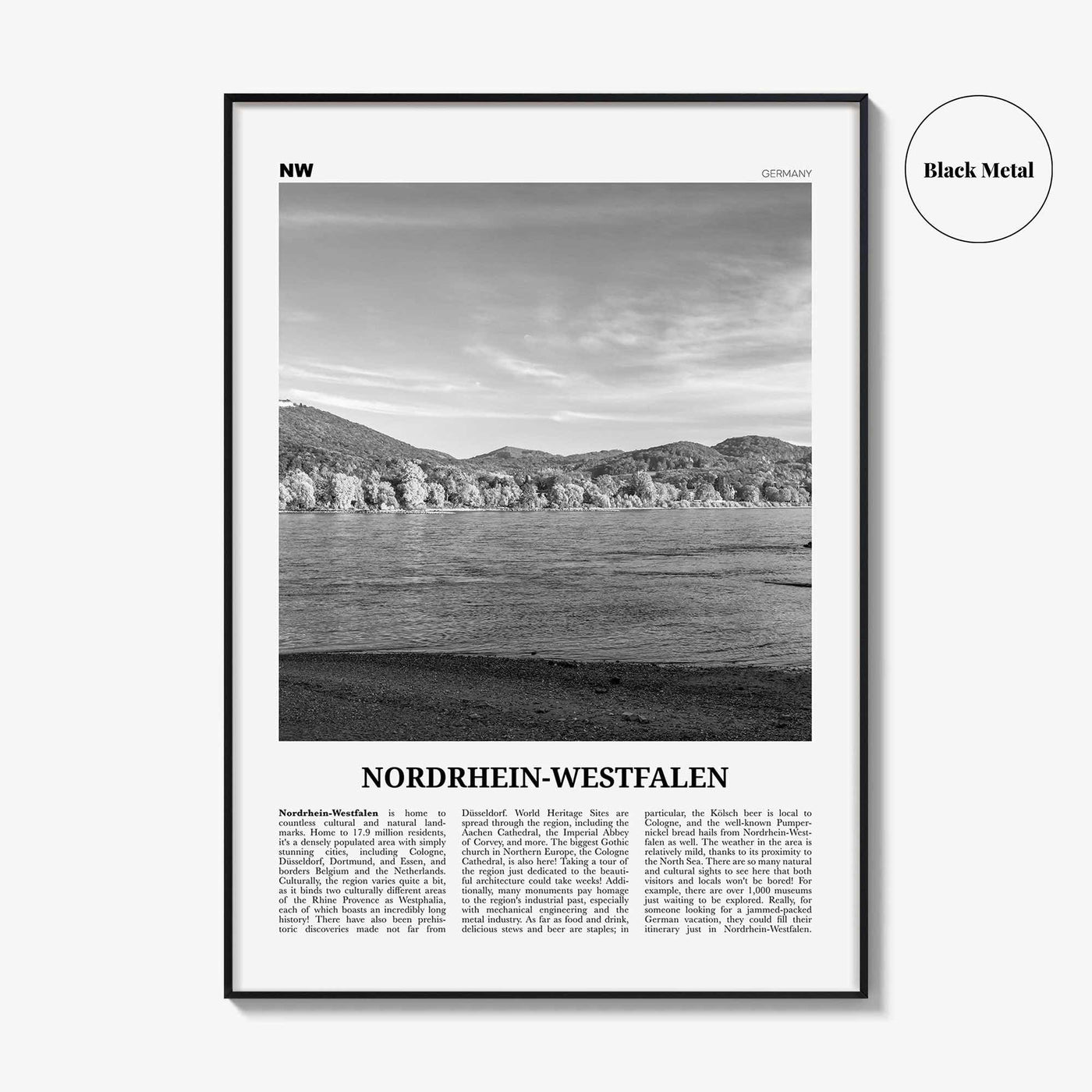 Nordrhein Westfalen Print Black and White, Nordrhein-Westfalen Wall Art, Nordrhein-Westfalen Poster, Nordrhein-Westfalen Photo, Germany