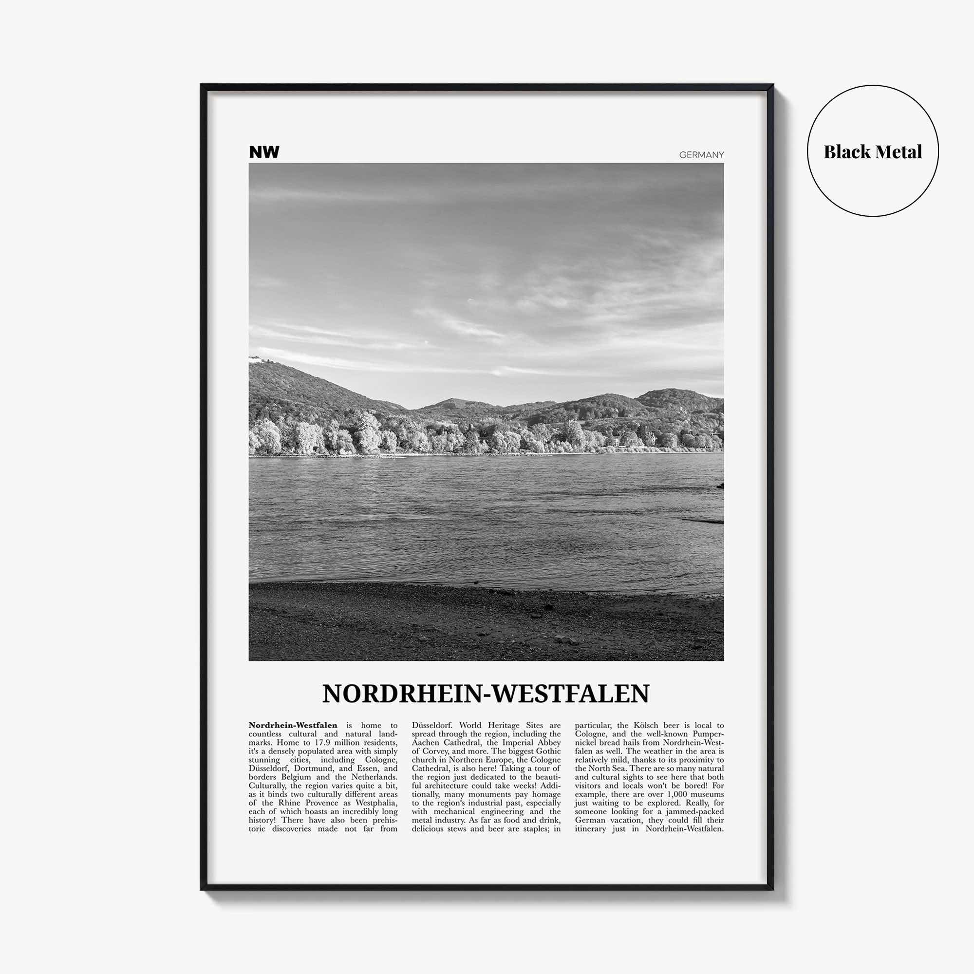 Nordrhein Westfalen Print Black and White, Nordrhein-Westfalen Wall Art, Nordrhein-Westfalen Poster, Nordrhein-Westfalen Photo, Germany