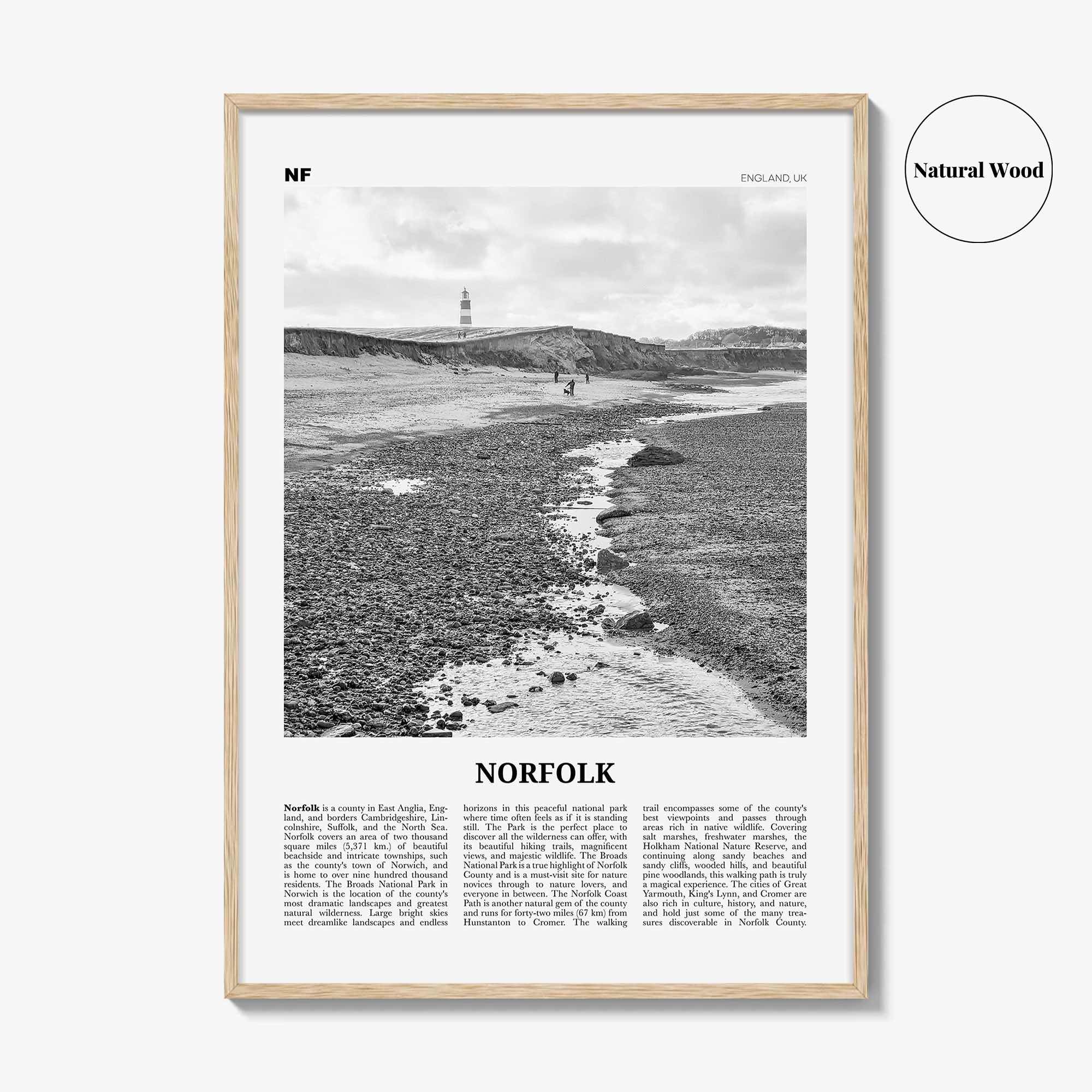 Norfolk Print Black and White England, Norfolk Wall Art, Norfolk Poster, Norfolk Photo, Norfolk Map, England, United Kingdom