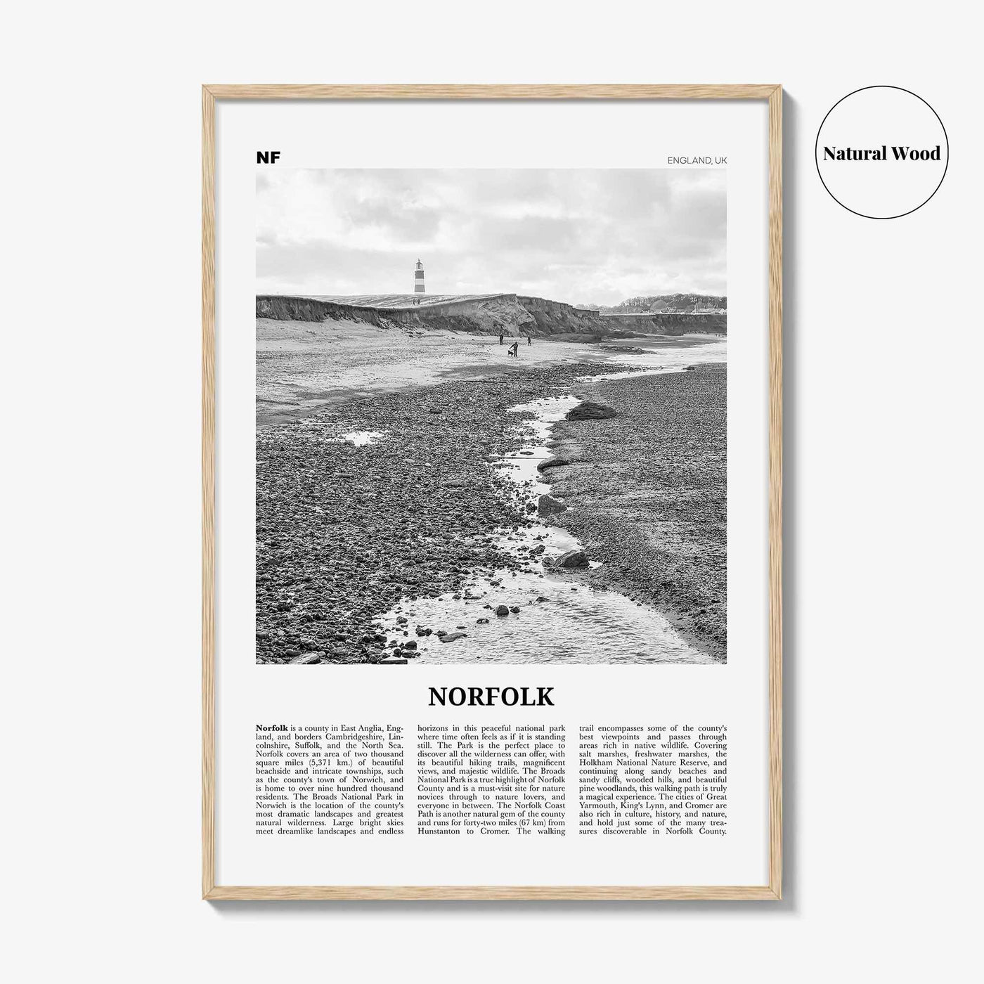 Norfolk Print Black and White England, Norfolk Wall Art, Norfolk Poster, Norfolk Photo, Norfolk Map, England, United Kingdom