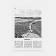 Norfolk, England Travel B&W Poster