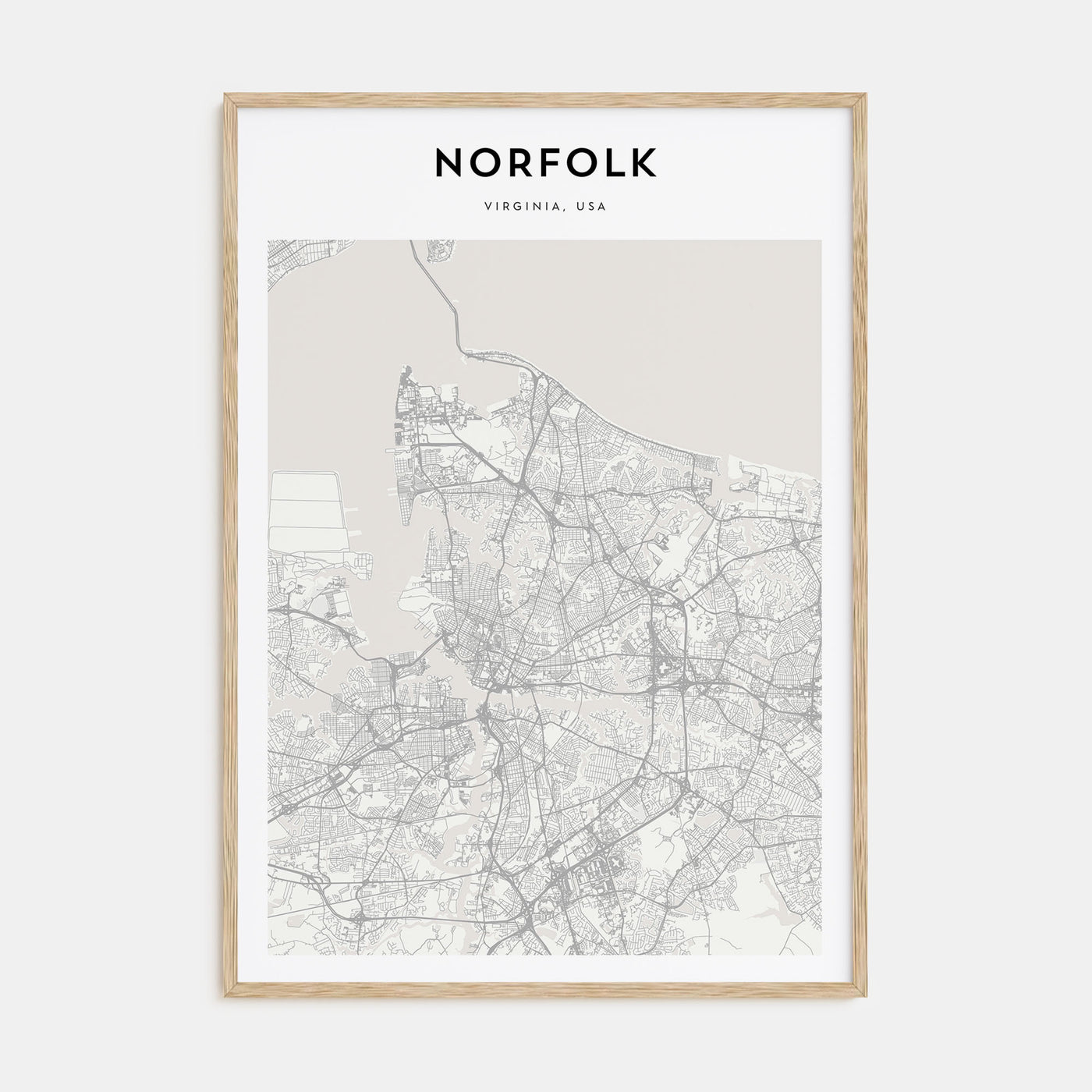 Norfolk, Virginia Map Portrait Poster
