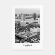 Norfolk, Virginia Portrait B&W Poster