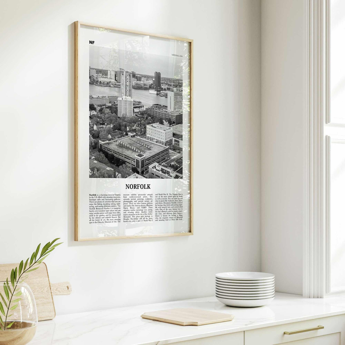 Norfolk Print Black and White Virginia, Norfolk Wall Art, Norfolk Poster, Norfolk Photo, Norfolk Wall Décor, Virginia, United States