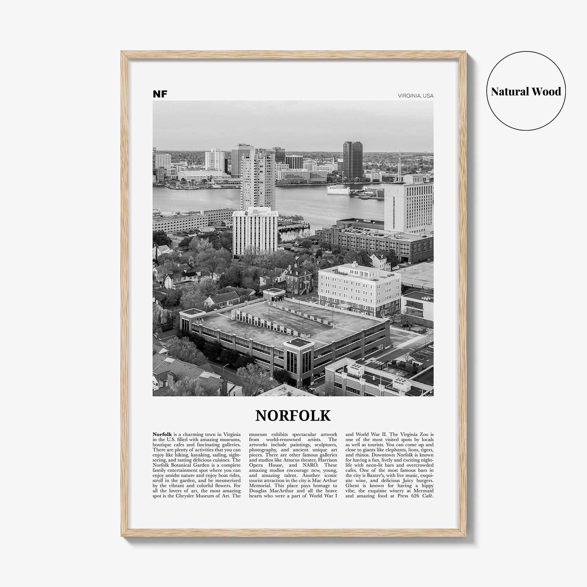 Norfolk Print Black and White Virginia, Norfolk Wall Art, Norfolk Poster, Norfolk Photo, Norfolk Wall Décor, Virginia, United States