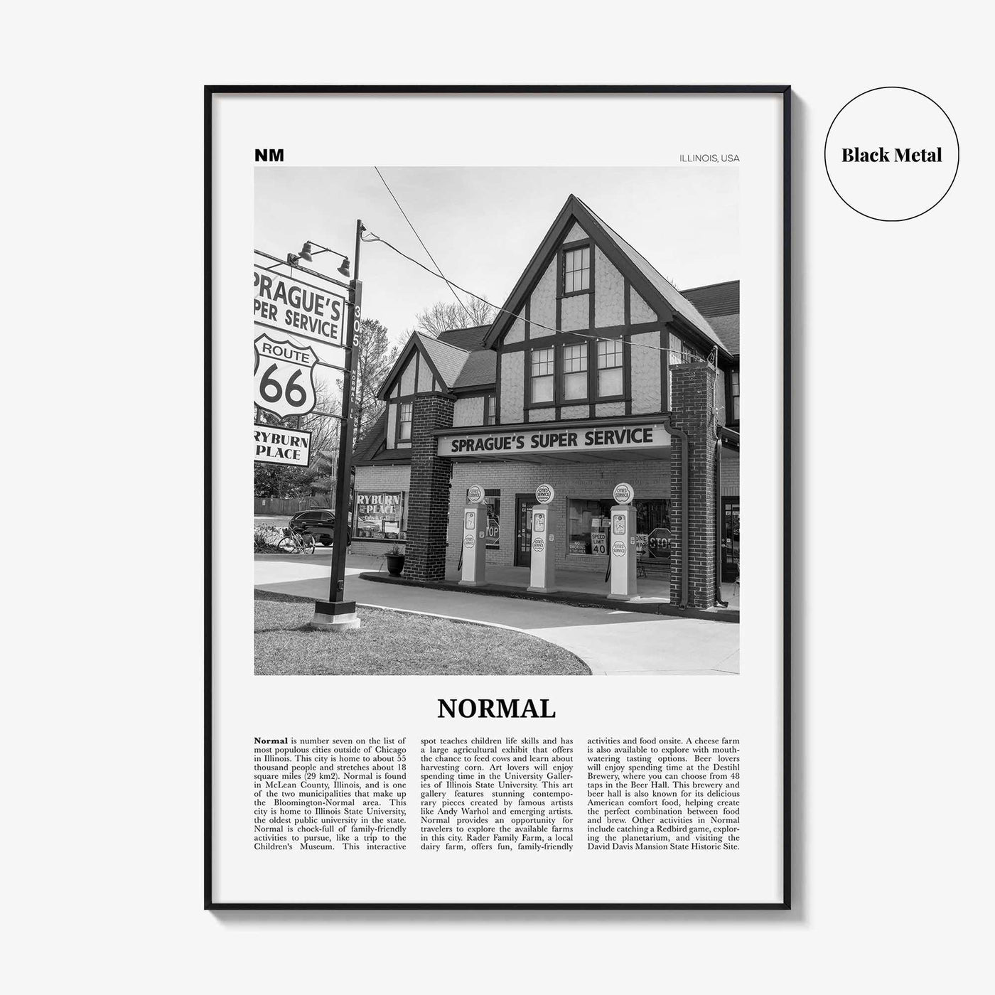 Normal Print Black and White, Normal Wall Art, Normal Poster, Normal Photo, Normal Wall Décor, Normal Map, Illinois, USA