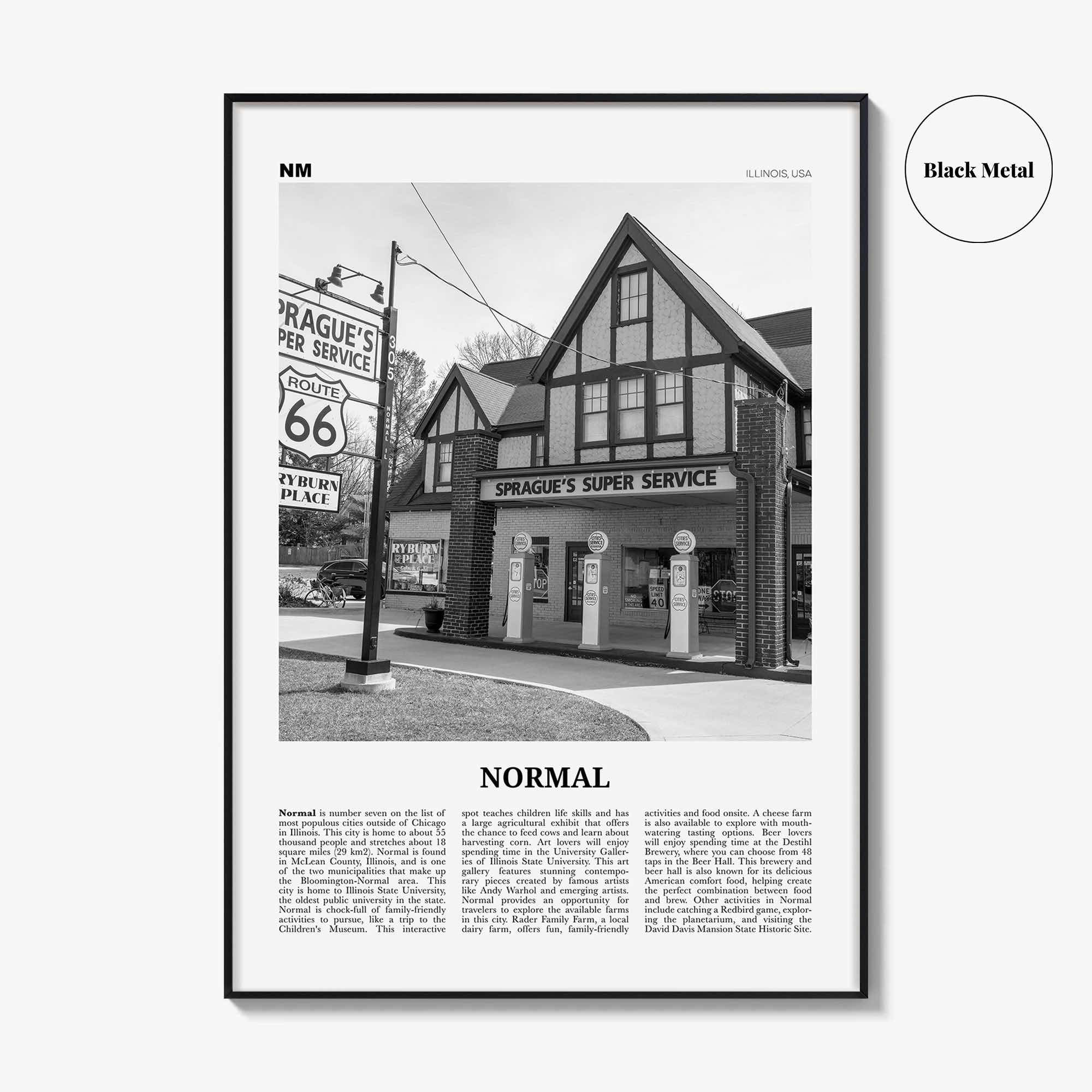 Normal Print Black and White, Normal Wall Art, Normal Poster, Normal Photo, Normal Wall Décor, Normal Map, Illinois, USA