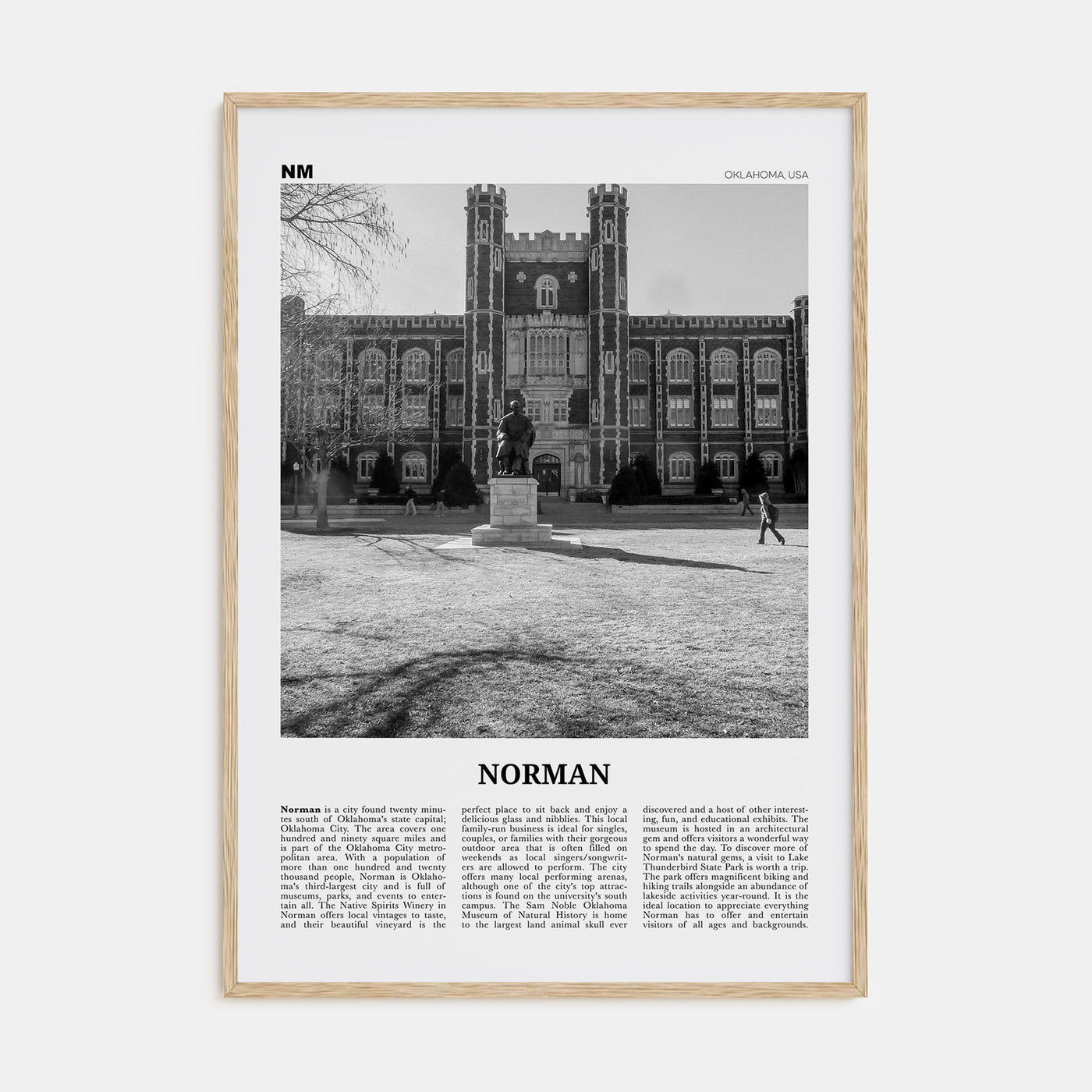Norman Travel B&W Poster