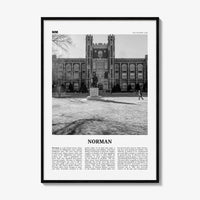 Norman Print Black and White, Norman Wall Art, Norman Poster, Norman Photo, Norman Map, Oklahoma, USA, United States