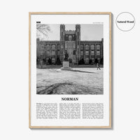 Norman Print Black and White, Norman Wall Art, Norman Poster, Norman Photo, Norman Map, Oklahoma, USA, United States