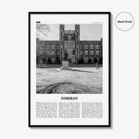 Norman Print Black and White, Norman Wall Art, Norman Poster, Norman Photo, Norman Map, Oklahoma, USA, United States
