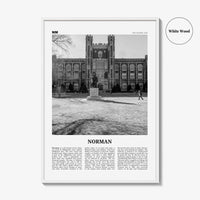 Norman Print Black and White, Norman Wall Art, Norman Poster, Norman Photo, Norman Map, Oklahoma, USA, United States