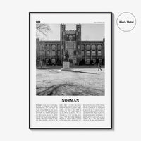Norman Print Black and White, Norman Wall Art, Norman Poster, Norman Photo, Norman Map, Oklahoma, USA, United States