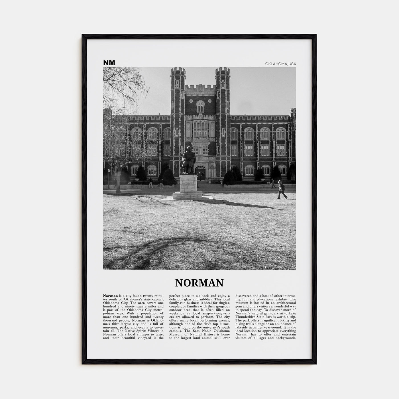 Norman Travel B&W Poster