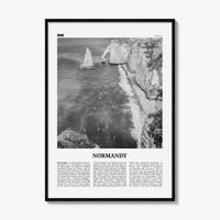 Normandy Print Black and White, Normandy Wall Art, Normandy Poster, Normandy Photo, Normandy Wall Décor, Normandy Map, France