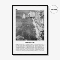 Normandy Print Black and White, Normandy Wall Art, Normandy Poster, Normandy Photo, Normandy Wall Décor, Normandy Map, France