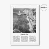 Normandy Print Black and White, Normandy Wall Art, Normandy Poster, Normandy Photo, Normandy Wall Décor, Normandy Map, France