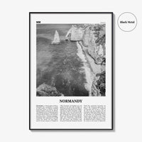 Normandy Print Black and White, Normandy Wall Art, Normandy Poster, Normandy Photo, Normandy Wall Décor, Normandy Map, France
