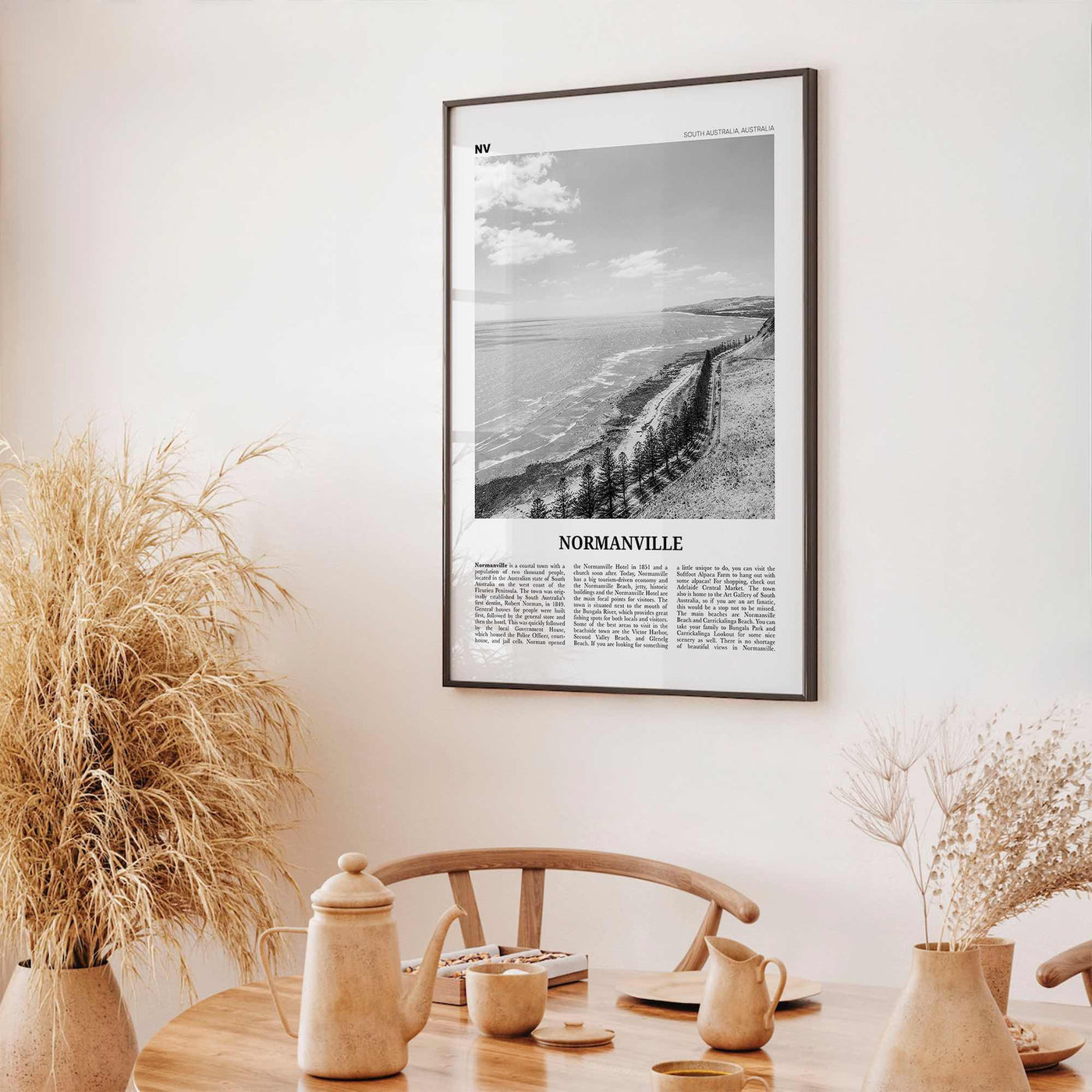 Normanville Print Black and White, Normanville Wall Art, Normanville Poster, Normanville Photo, Normanville Décor, South Australia
