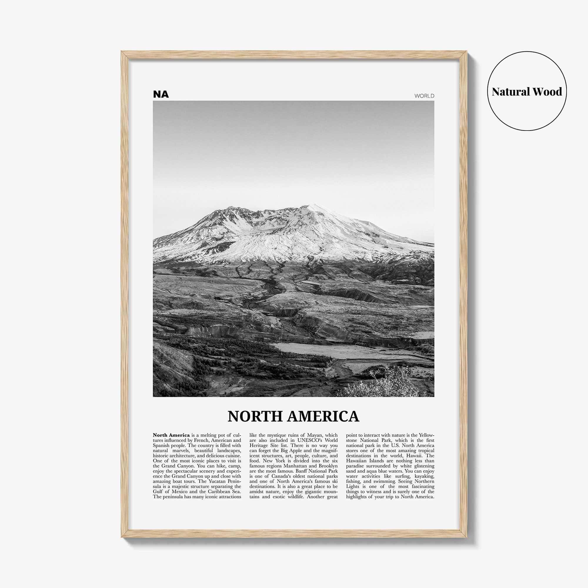 North America Print Black and White, North America Wall Art, North America Poster, North America Photo, North America Wall Decor