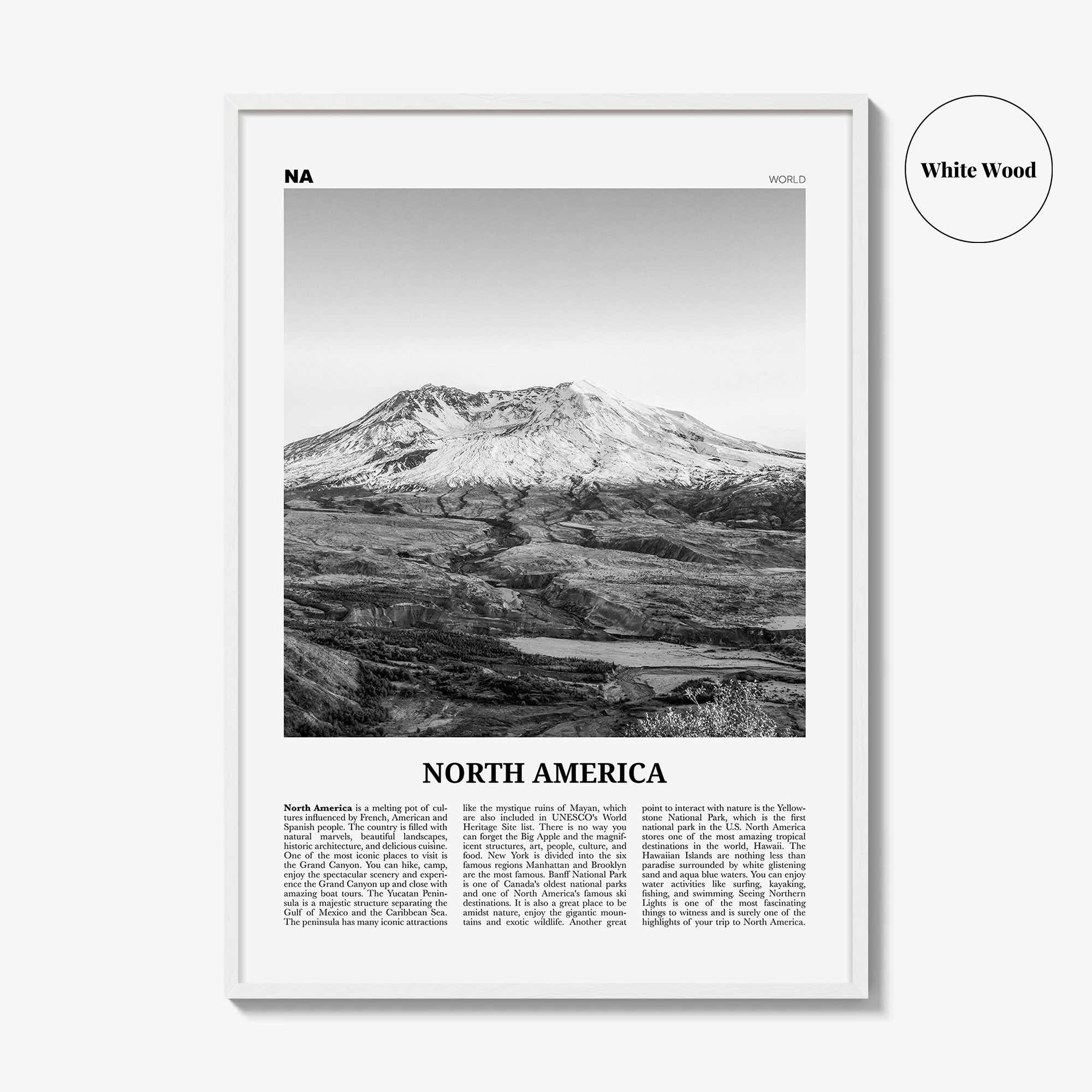 North America Print Black and White, North America Wall Art, North America Poster, North America Photo, North America Wall Decor