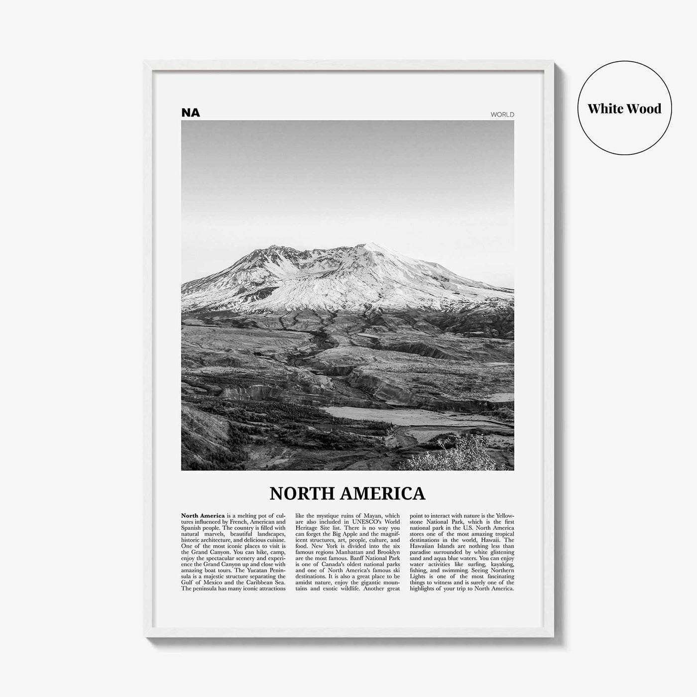 North America Print Black and White, North America Wall Art, North America Poster, North America Photo, North America Wall Decor