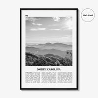 North Carolina Print Black and White No 2, North Carolina Wall Art, North Carolina Poster, North Carolina Photo, USA United States
