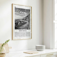 North Carolina Print Black and White No 3, North Carolina Art, North Carolina Poster, North Carolina Photo, North Carolina Map