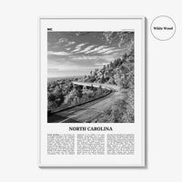 North Carolina Print Black and White No 3, North Carolina Art, North Carolina Poster, North Carolina Photo, North Carolina Map