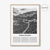 North Cascades National Park Print Black and White, North Cascades Wall Art, North Cascades Poster, North Cascades Photo, Washington, USA