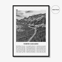 North Cascades National Park Print Black and White, North Cascades Wall Art, North Cascades Poster, North Cascades Photo, Washington, USA