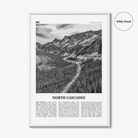 North Cascades National Park Print Black and White, North Cascades Wall Art, North Cascades Poster, North Cascades Photo, Washington, USA
