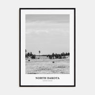 North Dakota Portrait B&W Poster