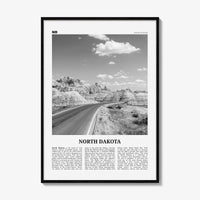 North Dakota Print Black and White No 1, North Dakota Art, North Dakota Poster, North Dakota Photo, North Dakota Décor, North Dakota Map
