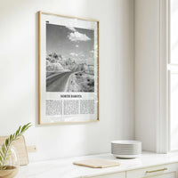 North Dakota Print Black and White No 1, North Dakota Art, North Dakota Poster, North Dakota Photo, North Dakota Décor, North Dakota Map