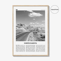 North Dakota Print Black and White No 1, North Dakota Art, North Dakota Poster, North Dakota Photo, North Dakota Décor, North Dakota Map