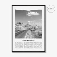 North Dakota Print Black and White No 1, North Dakota Art, North Dakota Poster, North Dakota Photo, North Dakota Décor, North Dakota Map