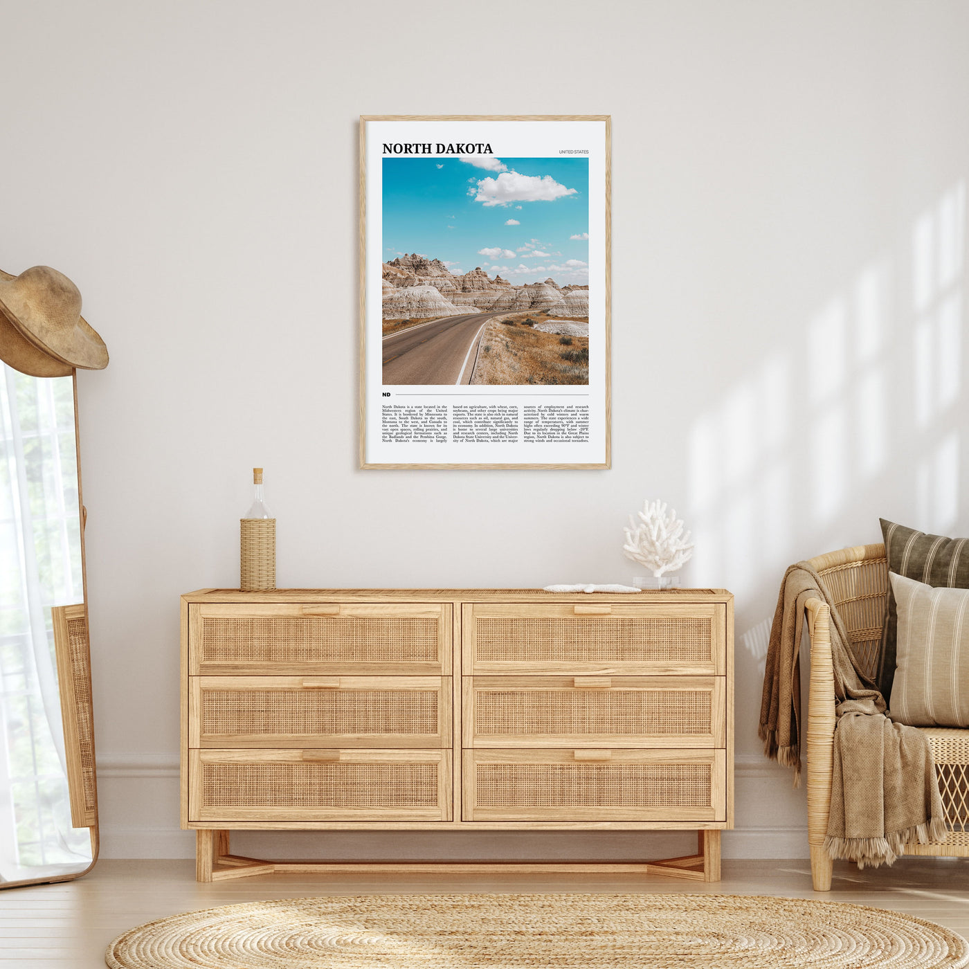 North Dakota Travel Color Poster