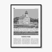 North Fork Print Black and White, North Fork Wall Art, North Fork Poster, North Fork Photo, North Fork Décor, North Fork Map, New York, USA