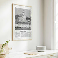 North Fork Print Black and White, North Fork Wall Art, North Fork Poster, North Fork Photo, North Fork Décor, North Fork Map, New York, USA
