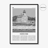 North Fork Print Black and White, North Fork Wall Art, North Fork Poster, North Fork Photo, North Fork Décor, North Fork Map, New York, USA