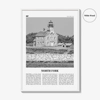 North Fork Print Black and White, North Fork Wall Art, North Fork Poster, North Fork Photo, North Fork Décor, North Fork Map, New York, USA