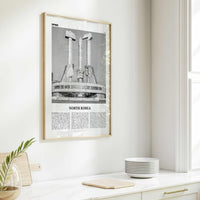 North Korea Print Black and White, North Korea Wall Art, North Korea Poster, North Korea Photo, North Korea Wall Decor, 조선민주주의인민공화국, Asia