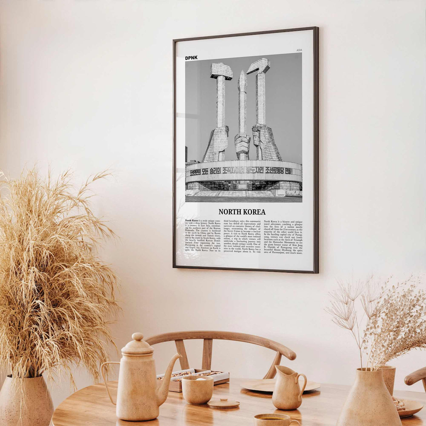 North Korea Print Black and White, North Korea Wall Art, North Korea Poster, North Korea Photo, North Korea Wall Decor, 조선민주주의인민공화국, Asia