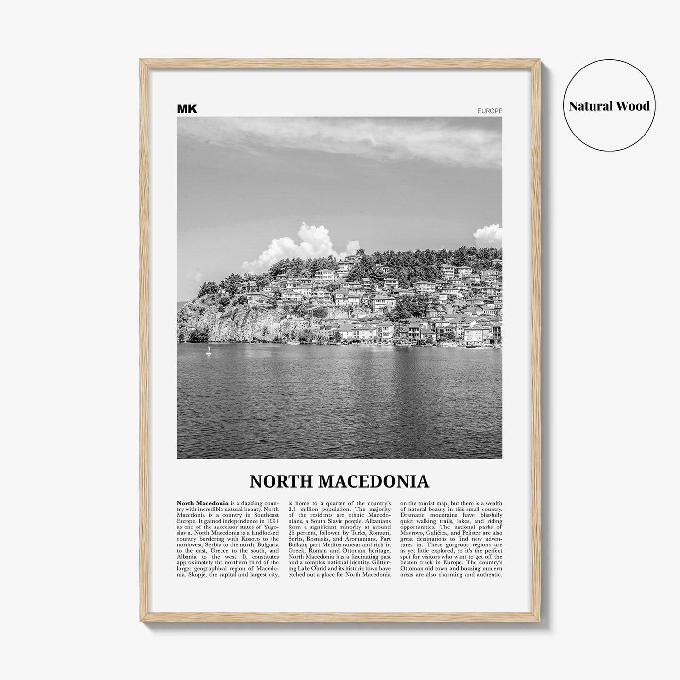 North Macedonia Print Black and White, North Macedonia Wall Art, North Macedonia Poster, Macedonia, Skopje, Yugoslavia, Balkan, Europe