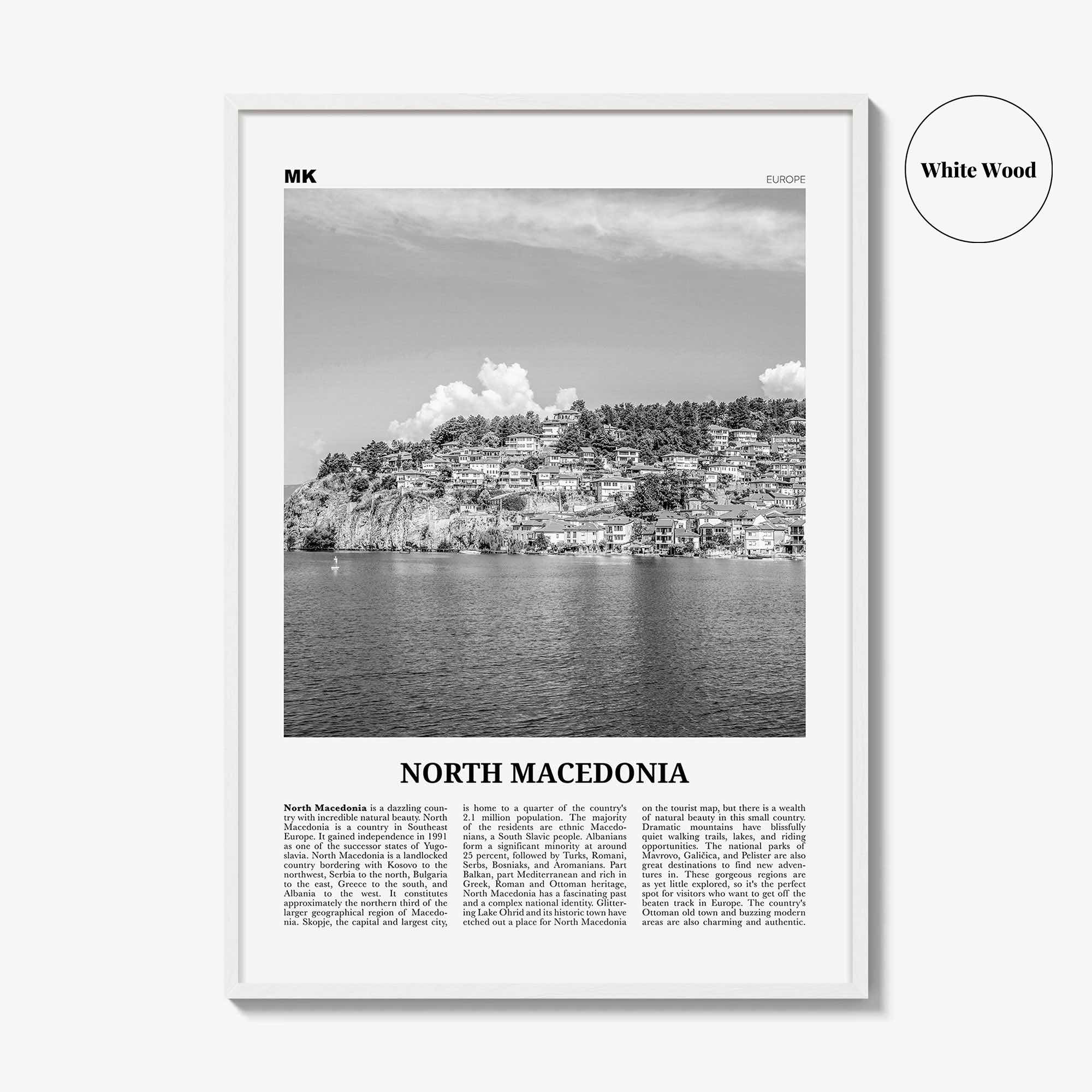 North Macedonia Print Black and White, North Macedonia Wall Art, North Macedonia Poster, Macedonia, Skopje, Yugoslavia, Balkan, Europe