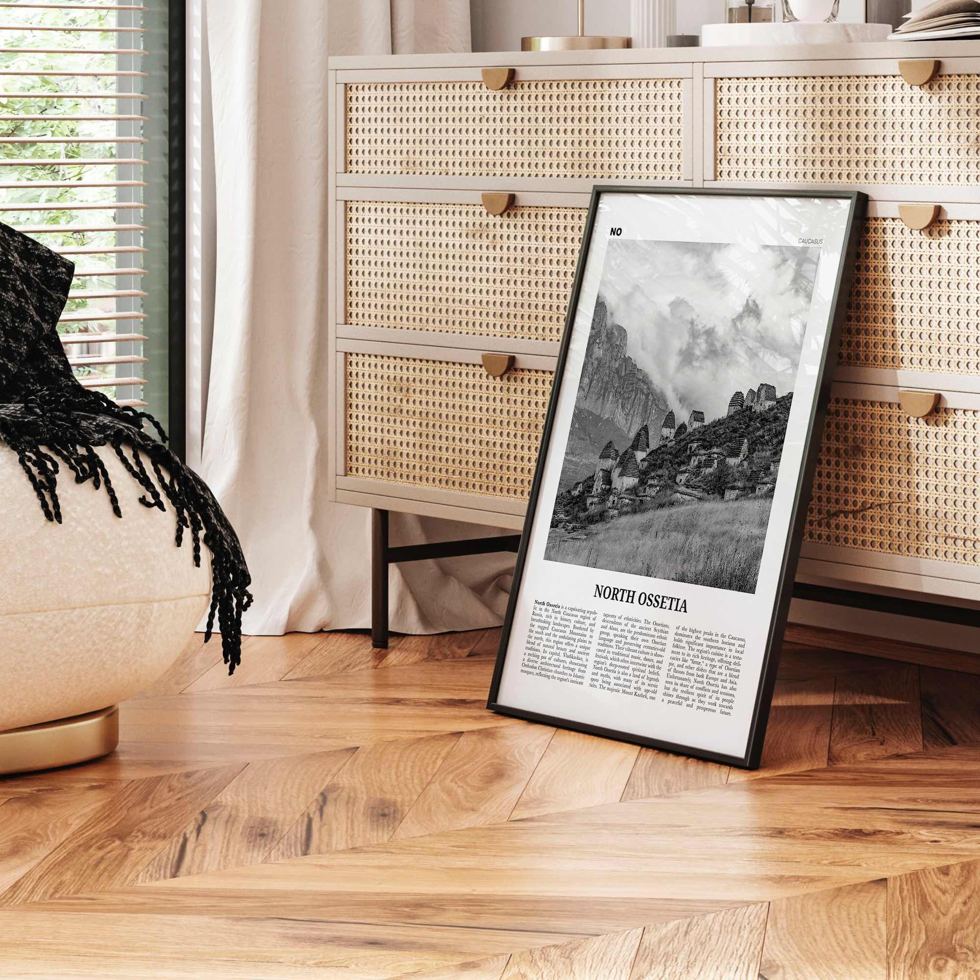 North Ossetia Print Black and White, North Ossetia Wall Art, North Ossetia Poster, North Ossetia Photo, North Ossetia Wall Décor