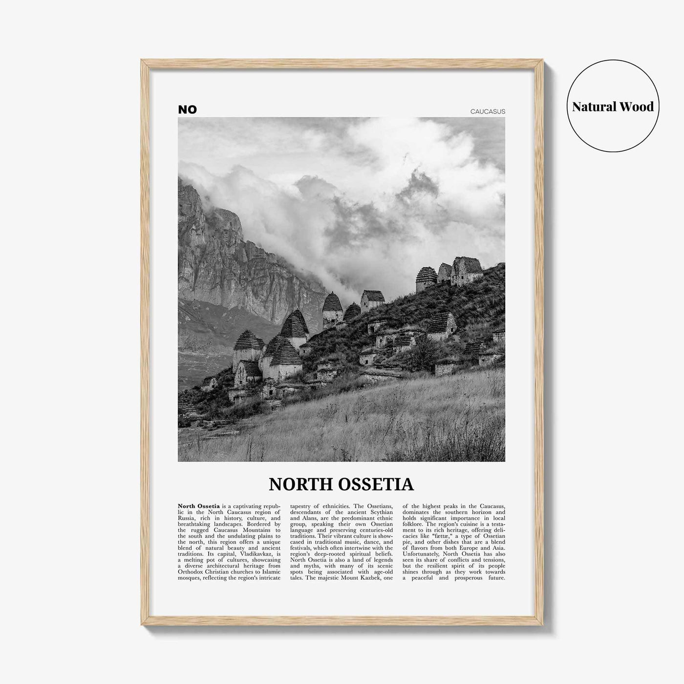 North Ossetia Print Black and White, North Ossetia Wall Art, North Ossetia Poster, North Ossetia Photo, North Ossetia Wall Décor