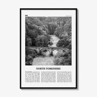 North Yorkshire Print Black and White, North Yorkshire Wall Art, North Yorkshire Poster, North Yorkshire Photo, North Yorkshire Map, England