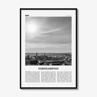 Northampton Print Black and White, Northampton Wall Art, Northampton Poster, Northampton Photo, Northampton Wall Décor, Northampton Map,